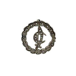 VTG Estate Shriner Sterling Silver & Marcasite Crescent & Sword Brooch Pin! 48